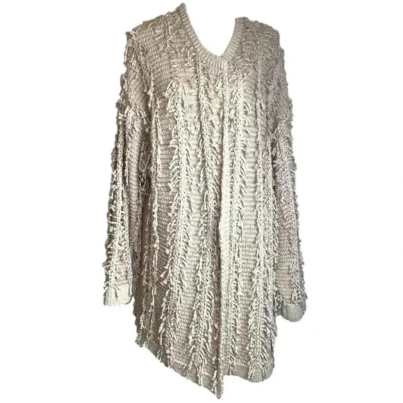 Cato Womens Tan Long Sleeve Open
Front Eyelash Casual Sweater Size 22/24 - Picture 6 of 14